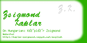 zsigmond kaplar business card
